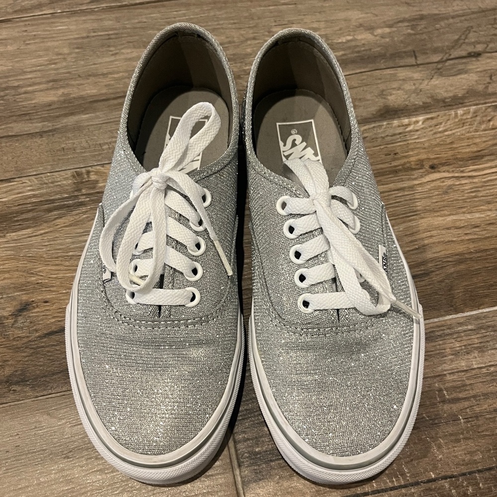 Silver Glitter Vans - Women’s Sz 8 Men’s Sz 6
